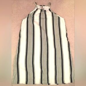 Lou & Grey Black and White Striped Shift Sun Dress Sz M